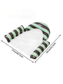 Striped Mesh Inflatable Water Hammock Floating Bed, Foldable Adult Pool Lounger For Pool Parties And Vacations - 彩色 - 查看 10