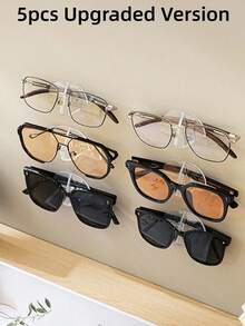 Transparent Eyewear Display Stand, Fashion Glasses And Eyewear Storage Organizer Rack, Eyewear Hanging Storage Rack, Wall-Mounted Fashion Eyewear Display Stand, Simple No-Drill Eyewear Rack And Accessories Storage, Suitable For Room, Living Room, Bathroom, Kitchen Storage Rack - Multicolor - View 17