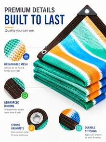 1pc UV Protection Shade Net With Eyelets, 7 Sizes Available, Durable & Tear-Resistant, Easy To Install On Balcony, Patio And Swimming Pool, Provides Excellent Shade, Shelter And Privacy Protection - Multicolor - View 8