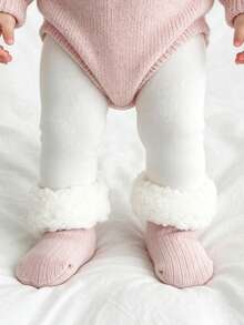 3 Pairs Of Baby Velvet And Thick Warm Baby Floor Socks Suitable For Winter, Double The Warmth Of Daily Basic Socks - Multicolor - View 5