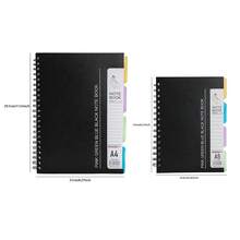 A5/A4 Spiral Notebook With 96 Pages And 4 Divider Pages, Colorful Inner Pages, Suitable For Students And Office Use, Available In Blue, Green, Black And Pink. - Khaki - View 5