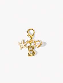 Opalesca 1pc A-Z Alphabet Gold Bubble Letter Cute Pendant Keychain, Shell And Starfish Accessories, Keychain, Ring Bag, Backpack Pendant, Car Pendant - Multicolor - View 22