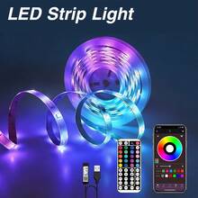 3.28ft-98.4ft RGB LED Light Strip, APP Control, Dimmable Music Sync Lighting, Suitable For Bedroom, Living Room, TV Backlight And Cozy Room Decoration - 3535RGB - 查看 1