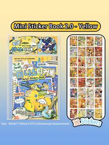 600+ Pieces 32 Sheets New American Retro Mini Sticker Book, Laser Cover, Pre-Cut, Scrapbook Collage Card DIY Decoration Sticker Material - Rectangle - View 14