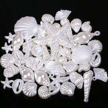 30g Cuentas de Acrílico Serie Océano con Borde Dorado Marfil, Para Hacer Pulseras Collares Pendientes DIY - Serie Oceánica - Ver 4