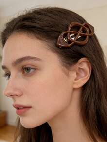 1pc Elegant Large Alligator Hair Clip For Back Of Head Updo, Sophisticated Criss-Cross Ponytail Half-Up Spring Clip, Suitable For Daily Use,Hair Claws - M294136 - View 6