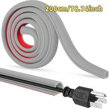 2M/3M Curved Anti-Crush Floor Cable Cover, Self-Adhesive Power Extension Cord Cable Management Tray, Cable Protector, Home Wire Organizer - A - View 18