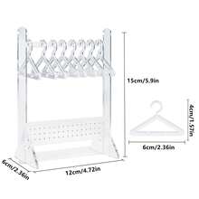 1pc Transparent Acrylic Jewelry Display Rack, Earring Holder, Necklace Organizer, Jewelry Storage Hanging Rack - Clear - View 6