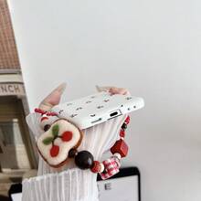 keshengtai PU Leather Cherry Pattern Phone Case With Wrist Strap, Hard PC Backplate Protective Phone Case Compatible With Motorola Razr 70, 70 Ultra, Razr 60, Razr 60 Ultra, Razr 50, Razr 50 Ultra - White - View 8