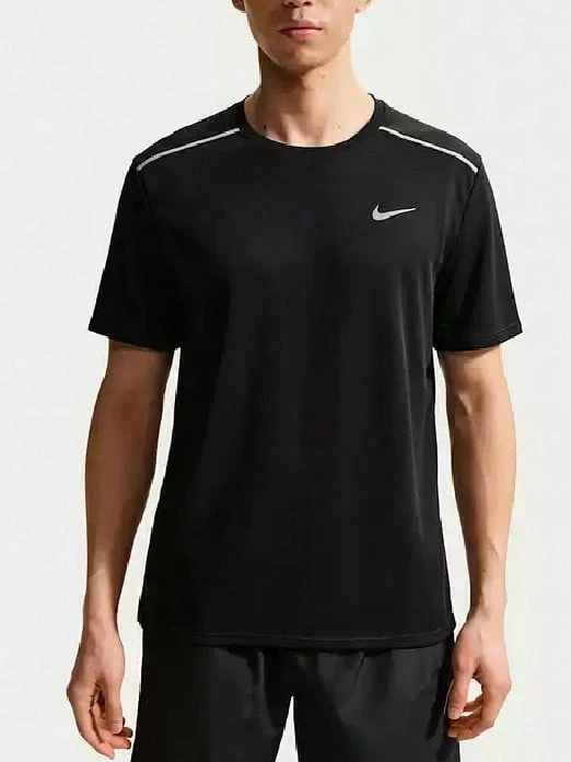 Nike Summer New Fitness Running Basketball Sports Casual Versatile Men's Short Sleeve T-Shirt - Black - View 1