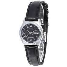 Casio Vintage Roman Small Dial Black Leather Women Watch Dual Calendar Waterproof Casual Office Student Quartz Watch - one-size - View 3