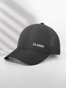 1pc CLASSIC Embroidered Quick-Dry Baseball Cap Summer Perforated Hollow Breathable Baseball Cap Outdoor Running Sun Protection Hat - Embroidery CLASSIC - View 14