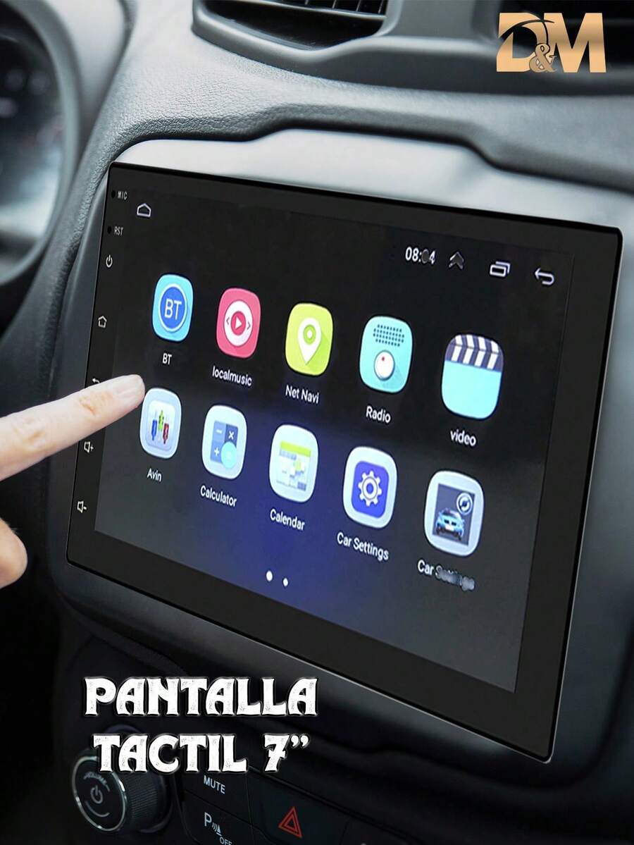 D&M BA-13 7-Inch HD Touchscreen Multimedia Car Stereo | Integrated GPS Navigation, Bluetooth Hands-Free Calling, FM Radio, WiFi Connection, Audio/Video Player, Universal AUX Input For Vehicles - A - View 1