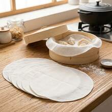 10PCS Round 26CM Steaming Mat, Thickened Encrypted Cotton Non-Stick Steamer Cloth, Reusable Household Kitchen Cooking Liner For Pastry Rice Steaming - View 2