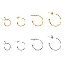 3pcs/Lot 19-28mm C-Shaped Stainless Steel Ear Hooks Earring Posts With Loop C Shape Ear Studs Earrings DIY Jewelry Making Accessories Supplies - Multicolor - View 11