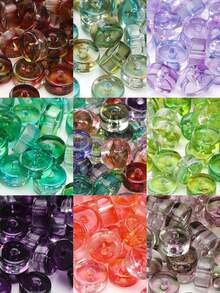 beadia 30-60g Perles d'espacement en verre transparent bicolore de 6mm, perles d'espacement de diverses couleurs pour la fabrication de bijoux DIY bracelets colliers boucles d'oreilles - perle - Voir 3