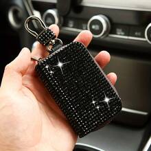 An Elegant And Compact Key Case With Diamonds, Offering Protection And A Modern Touch To Your Vehicle's Interior. - [White] - View 7