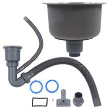 Round Kitchen Sink Mini Round Kitchen Sink Stainless Steel Bar Round Basin with Drain Pipe Fixture 30cm Diameter Round Bar Sink - B - Ver 7