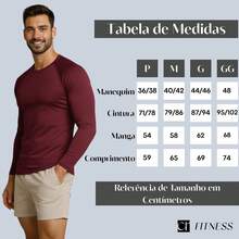 Camisa Térmica Segunda Pele Masculina UV50+ – Proteção Solar, Treino e Praia - Vinho - Visão 4