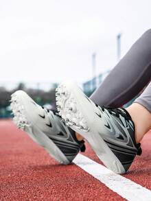 Professional Racing Track Spikes, Suitable For Middle School Physical Fitness Tests And Daily Training, PTPU Wear-Resistant Outsole With Replaceable Steel Spikes, Suitable For Synthetic Tracks; Lightweight Mesh Upper Breathable And Dry, Shock-Absorbing Structure Cushions Landing Impact, Versatile For Sprinting, Long Jump, Hurdles And Multiple Scenarios, Preferred Choice For Student Athletes Training. - Black and White 5755 - View 9