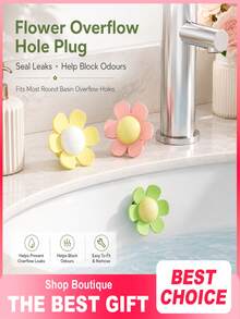 1/6/12pcs Silicone Flower-Shaped Overflow Plugs - Durable And Easy To Install, Suitable For Kitchen And Bathroom Sinks, Prevents Overflow And Clogging, Kitchen Supplies, Kitchen Accessories, Kitchen Tools - Shipped Randomly. - Multicolor - View 3