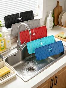 10/3/2/1pc Modern Faucet Silicone Draining Mat Easy Clean Counter Organizer For Professionals Colorful Protective Splashing Mat For Apartment Hotel Kitchen Sink Organizers Kitchen Accessories Draining Mats Sink Supplies - Multiple Styles - View 8