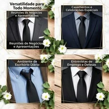 A Matte Twill Tie, A Versatile Tie Suitable For Work, Interviews, And Weddings. - 黑色 - 查看 5