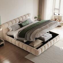 Extendable Coffee Table, Living Room Table With Drawers, Side Table With Color Block Structure - White - View 2
