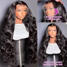 13x4 Body Wave Lace Front Wigs Human Hair 250% Density 24 Inch HD Lace Front Wigs Human Hair Pre Plucked Glueless Wigs Human Hair For Women Frontal Wigs With Baby Hair Natural Color - Natural Black - 查看 9