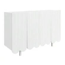 Sideboard, Teardrop-Shaped Sideboard With Molded Doors And Soft-Close Hinges - 白色 - 查看 1
