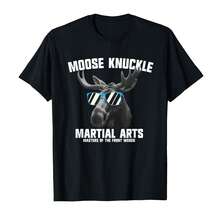 Moose Kckle Martial Arts - Camiseta de humor para os, Negro -, Pequeña - Negro - Ver 1