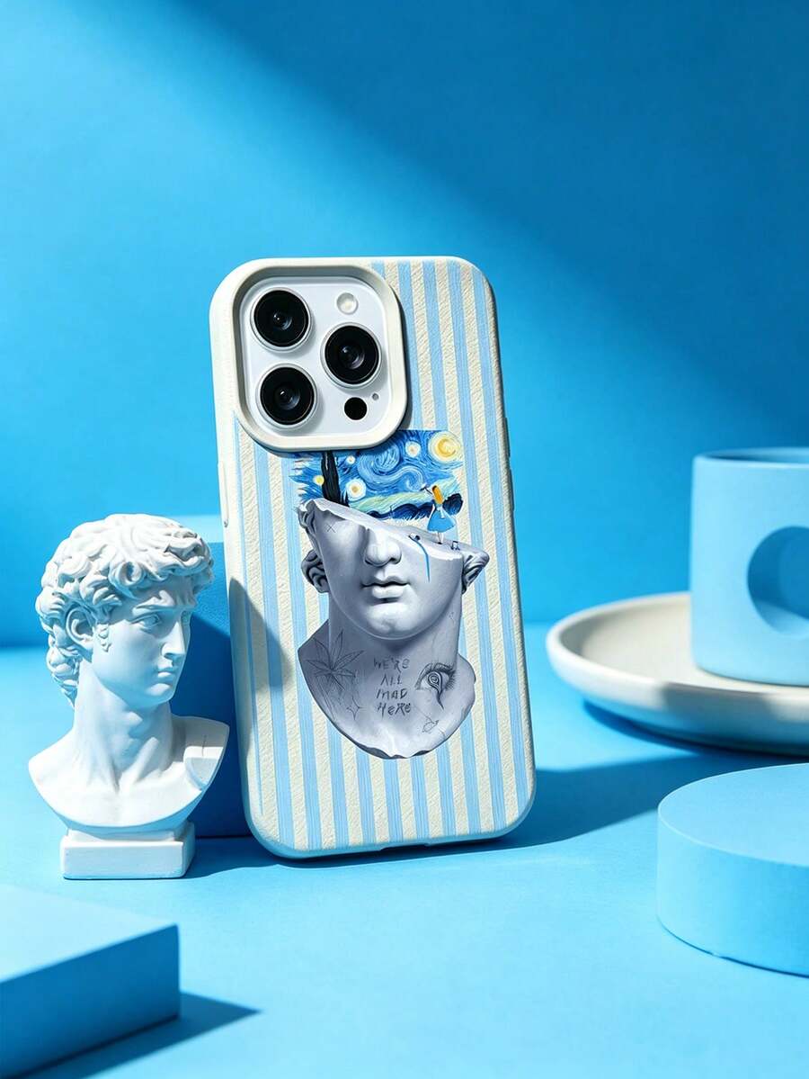 1pc Personalized Artistic Striped Oil Painting Sculpture Pattern Shockproof Cream White Faux Leather Liquid Straight Edge TPU Phone Case Compatible With IPhone 16 Pro Max/16/16 Pro/16 Plus/15/15 Pro Max/15 Pro/11/12/13/14 Pro Max/11 Pro/11 Pro Max/12 Pro/12 Pro Max/13 Pro/13 Pro Max/14 Pro/14 Pro Max Soft Shell Premium Feel - Multicolor - View 1