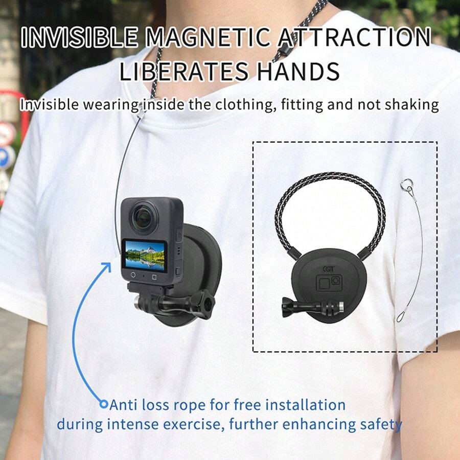 For OSMO NANO Magnetic Neck-Mount Bracket For Insta 360 ACE Pro 2 / First-Person Perspective Shooting Fixed Bracket For Sports Cameras Universal Accessories Neck-Hanging Bracket First-Person Perspective Shooting Fixed Bracket Accessory - View 1