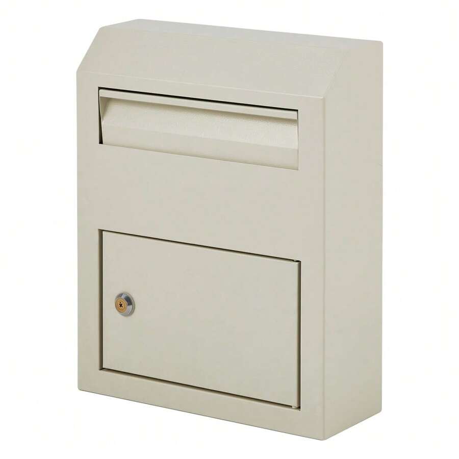 Techigher Parcel Delivery Box, Locking Mailbox With Combination Lock, Weatherproof Outdoor Parcel Drop Box For Packages And Letters, Rust-Resistant - Wall-mounted, White - View 1