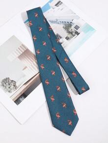 1PC Fashion Casual Men's Simple Versatile Fish Pattern Tie Suitable For Daily Commute, Banquet, Party Matching - Multicolor - View 1