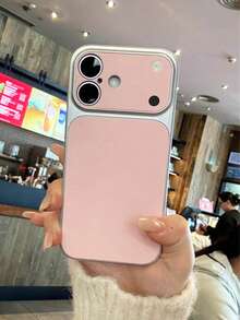 Instant Change 17 荔枝紋理大窗手機殼，適用於 Apple 17 Pro Max、Matte 16 Pro、Minimalist 14 PM、Premium 15 Plus、中性 13 全包覆防震保護殼 - 粉色 - 查看 3