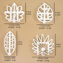 MIANXIAOXIN 4pcs Leaf Cookie Cutter Set, Maple Leaf Clay Mold, Tropical Eucalyptus Leaf Baking Tool, Clover Party Decoration - Multicolor - View 5