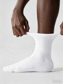 glestore Men's Solid-Color Black And White Socks, 10-Pack; Breathable American-Style Ankle Socks; Suitable For Everyday Wear And Sports; Couple's Set - Multicolor - View 5