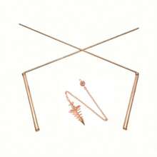 Kit de 3 varillas de cobre para radiestesia - Varillas de adivinación para la búsqueda de fantasmas - Kit de inicio perfecto para principiantes en brujería - Zapatos de tacón plano + oro rosa - Ver 1