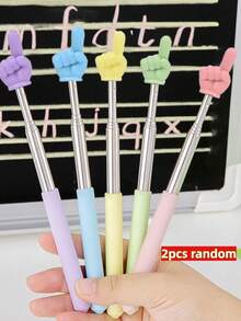 5 piezas Palo de dedo para temporada de graduación y regreso a clases, palo puntero extensible para uso en el aula, palo puntero extensible, adecuado para maestros - Multicolor - Ver 13