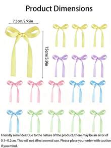 20/10/5pcs Macaron Candy Color Satin Bow Cake Toppers, Rainbow Satin Ribbon Bow Cupcake Decorations, Sweet Style Wedding Bridal Gender Reveal Baby Shower Bachelorette Party Decor - View 4