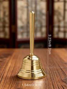 Brass Hand-Rung Bell, Small And Large Sizes Available, Handle Bell Vintage Decorative Ornament, Collectible Desktop Decor - Multicolor - View 5