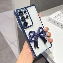 時尚蝴蝶結風格蝴蝶防震電鍍透明手機殼 防摔防掉落手機殼 適用於 Galaxy S26-S20, A02S-A07, A11-A17/A20-A70, 適用於 Redmi Note 7/8/9/10/11/12/13/14/15/ A5/A3/A2/A1/9/10/12/13C/14C/15C, Honor MAGIC 5/6/7 LITE, HW, Reno - 藍色 - 查看 5