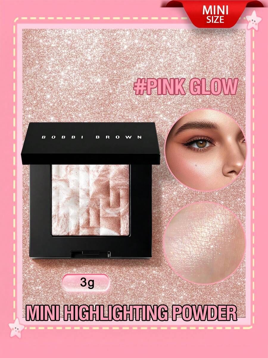 Bobbi Brown Mini Highlighter Powder - Pink Glow - Net Wt. 1oz/3g - mini 3g - 查看 1