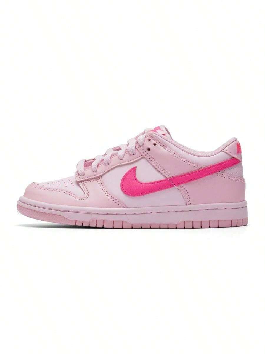 NIKE DUNK LOW BG 2026 夏季新款兒童粉色甜美拼色休閒滑板鞋 DH9765-600 - 粉紅色 - 查看 1