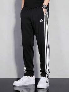 Adidas 男士户外运动健身训练休闲舒适长裤，M 3S SJ TO PT JE6430 - 黑色 - 查看 1