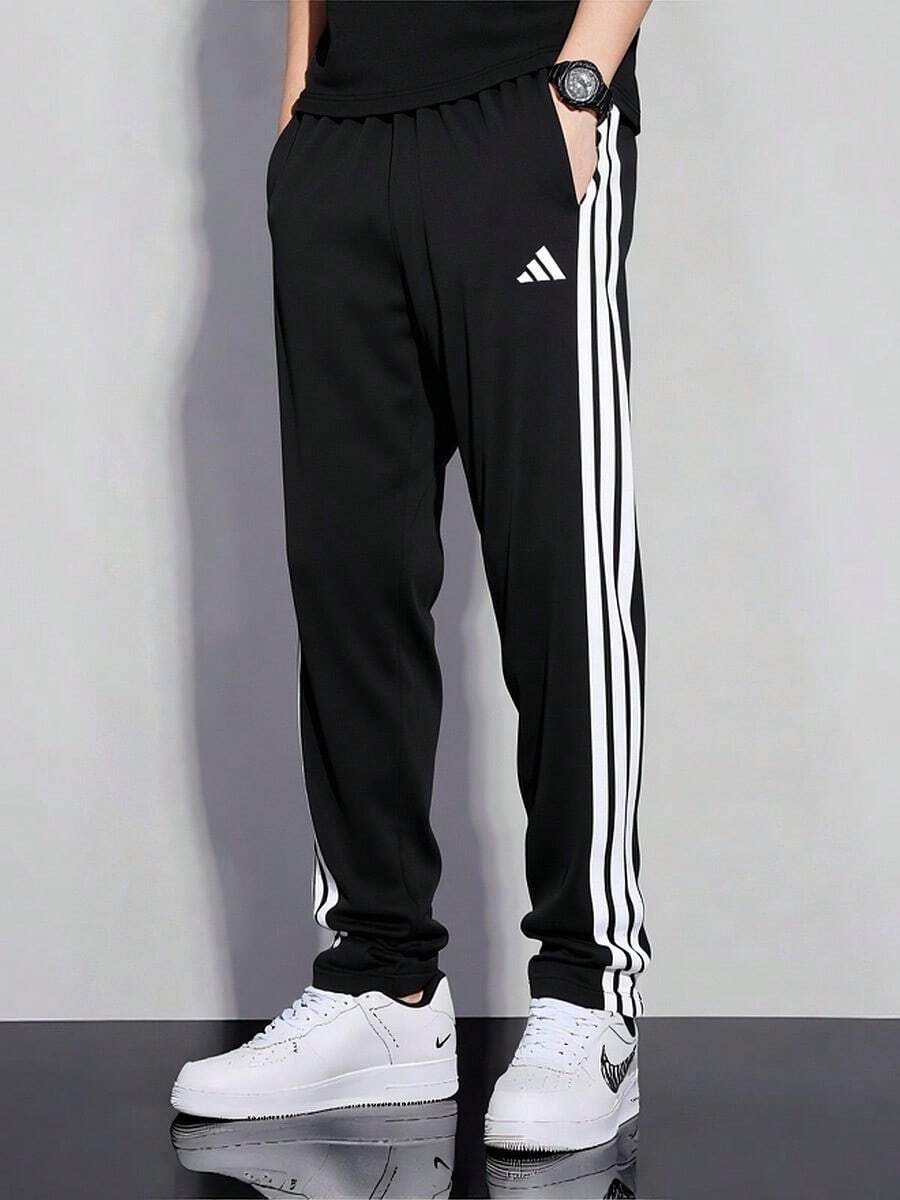 Adidas 男士户外运动健身训练休闲舒适长裤，M 3S SJ TO PT JE6430 - 黑色 - 查看 1