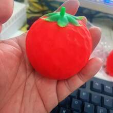 New Stress-Relieving Strawberry-Shaped Squeeze Ball, A Squeeze-And-Rebound Toy For Stress Relief. - Multicolor - View 5