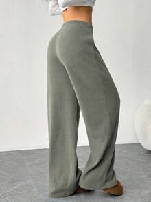 Women's Athletic Pants: Loose Fit, Solid Color, Ribbed Style. Ideal For Running, Going Out, Or Lounging At Home. Suitable For All Seasons And Machine Washable. - 綠色軍團 - 查看 6
