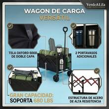 Carrito de Mandado Plegable Manual – Cierra con un Solo Movimiento y Guardado Compacto - Negro - Ver 3